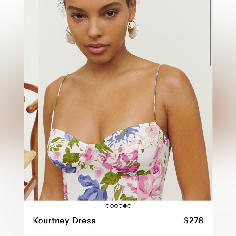 Adonna Strapless Floral Dress - Pink, Blue, Green